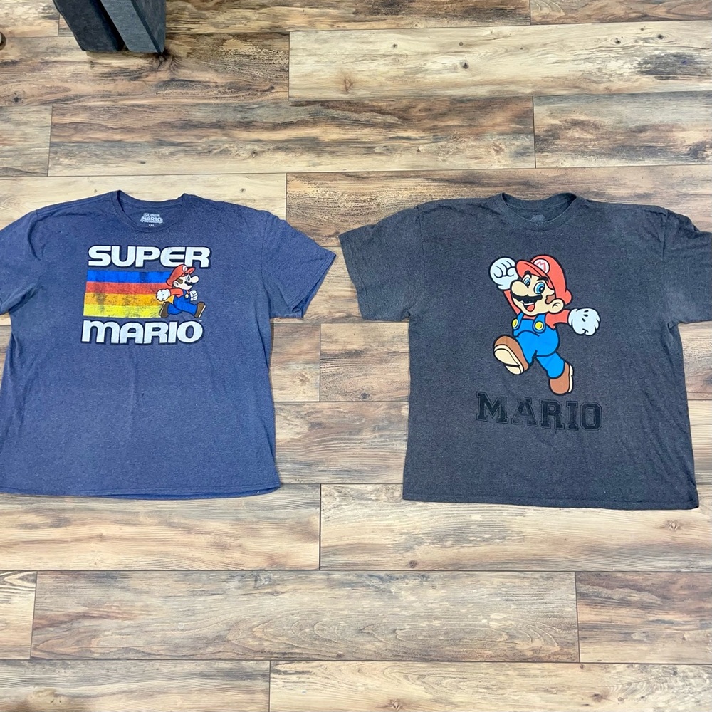 Set of 2 Retro Vintage Men's T-Shirts - Nintendo Super Mario
